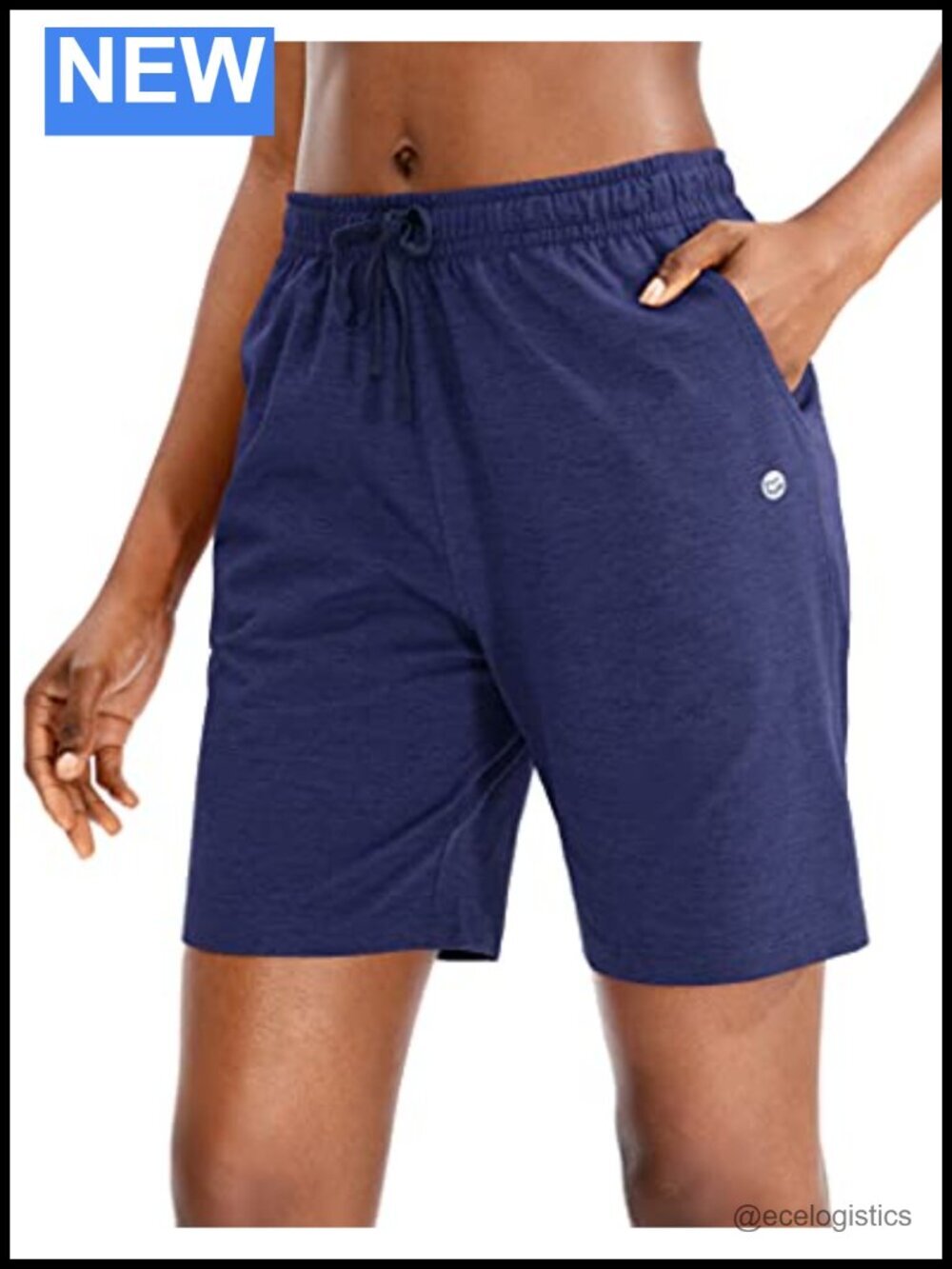7" / 9" Elastic Waist Bermuda Shorts with Deep Pockets Quick Dry Lounge Active